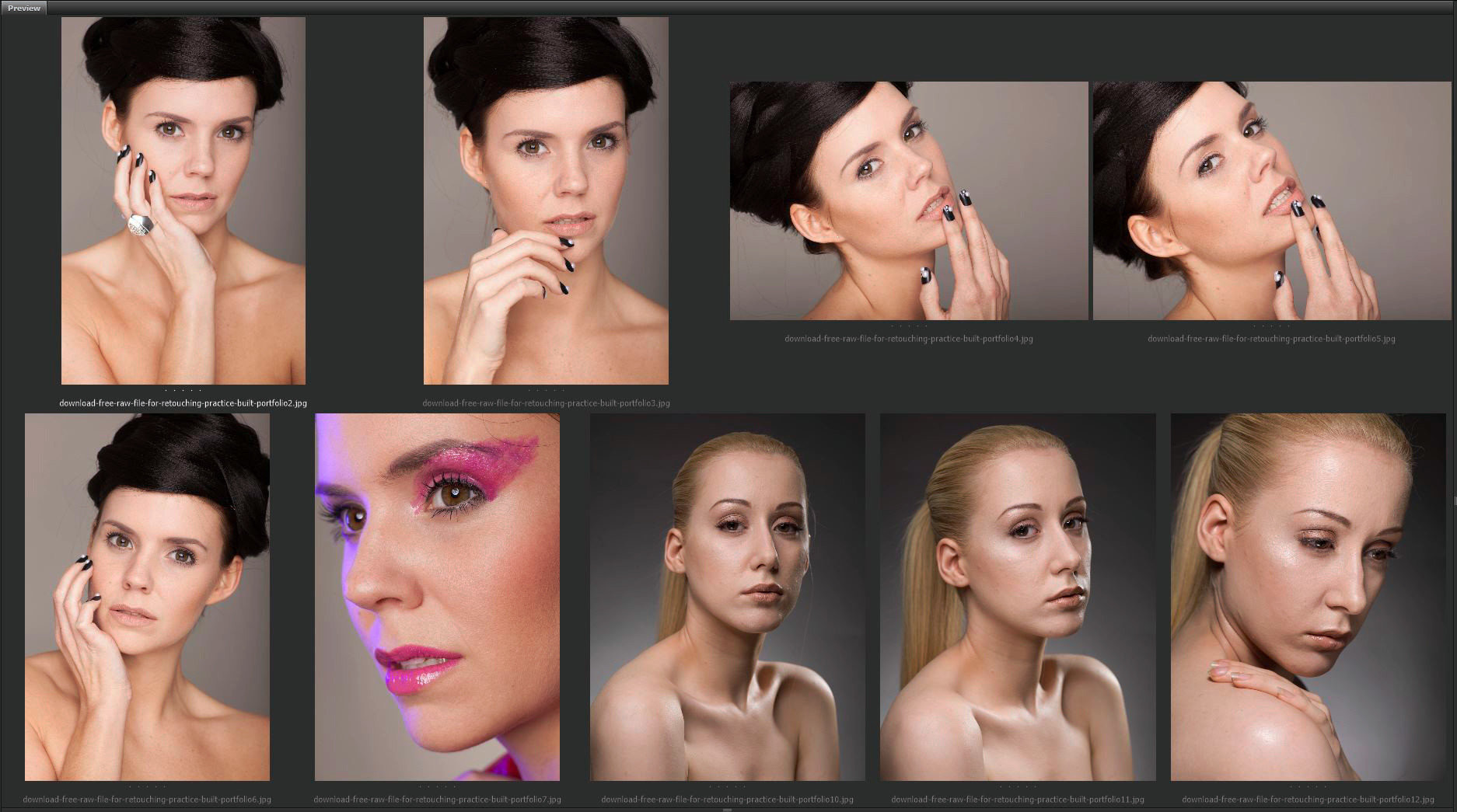 free raw beauty images to retouch